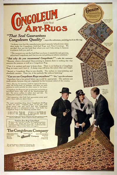 1918 Congoleum Rugs Classic Ad #001969