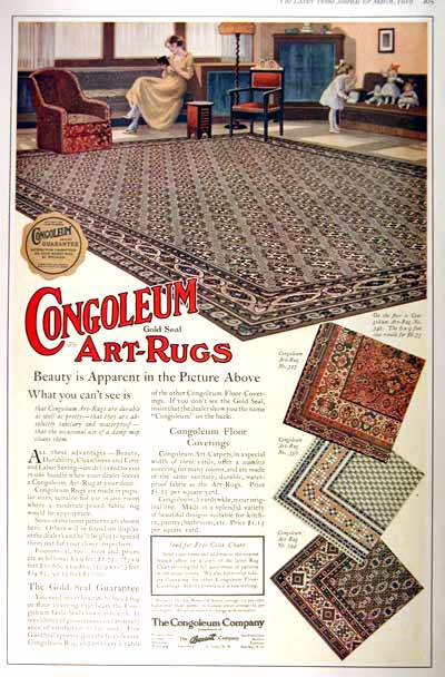1919 Congoleum Rugs Vintage Print Ad #001970