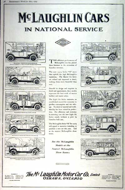 1919 McLaughlin Motor Car Co. Vintage Print Ad #001647