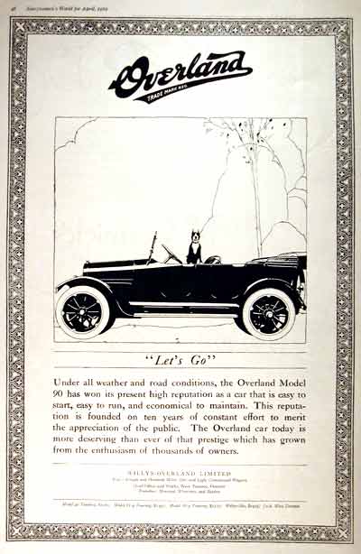 1919 Willys Overland 90 Vintage Print Ad #001644
