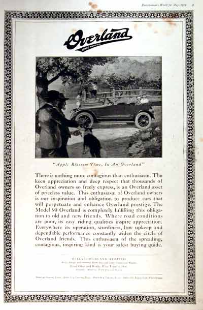 1919 Willys Overland Vintage Print Ad #001645