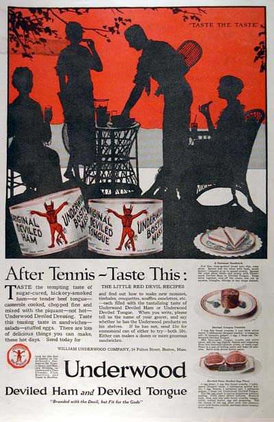 1920 Underwood Deviled Ham Classic Ad #001951