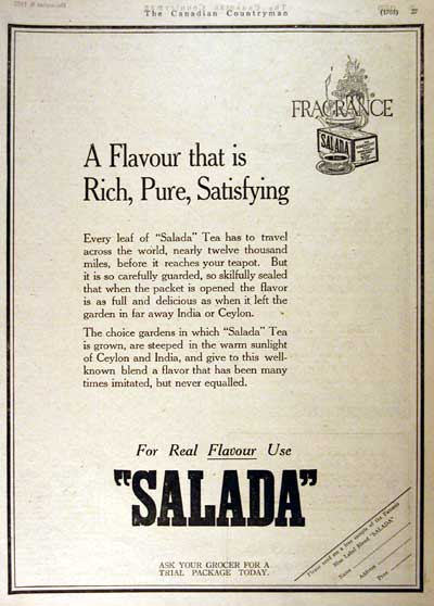 1922 Salada Tea Classic Ad #001872