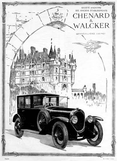 1924 Chenard & Walcker Limousine Classic Ad #000137