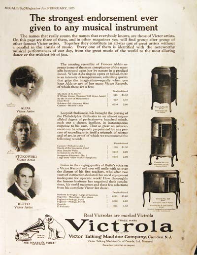 1925 Victrola Talking Machines Vintage Ad #000171