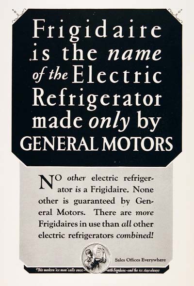 1926 Frigidaire Refrigerator #003228