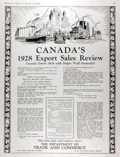 1929 Canada Exports Review #007937