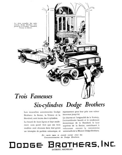 1929 Dodge Brothers Vintage French Ad #000266 