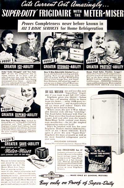 1937 Frigidaire Refrigerator #003522