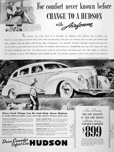1939 Hudson Six Sedan #007906