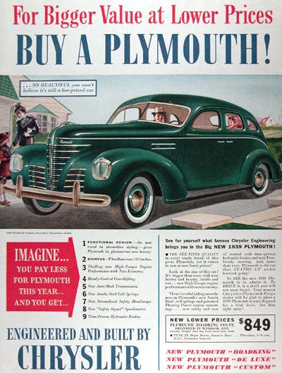 1939 Plymouth Custom Streamline Sedan #017364