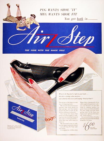 1940 Brown Air Step Shoes #006628