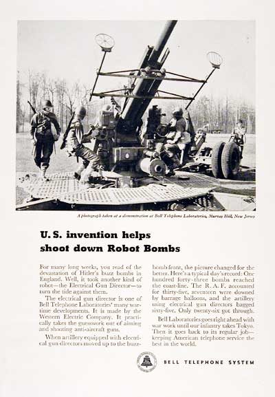 1945 Bell Labs Anti Aircraft Gun #003822