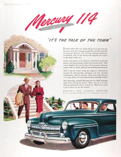 1947 Mercury 114 Sedan Classic Ad #01895
