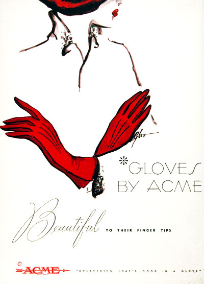 1949 Acme Gloves Classic Ad #001601