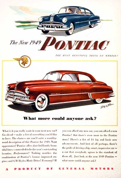 1949 Pontiac Silver Streak Vintage Ad #001576