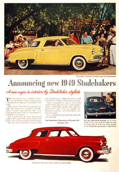 1949 Studebaker Starlight Vintage Ad #001904