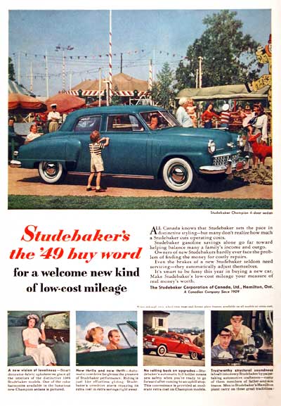 1949 Studebaker Champion Vintage Ad #001588