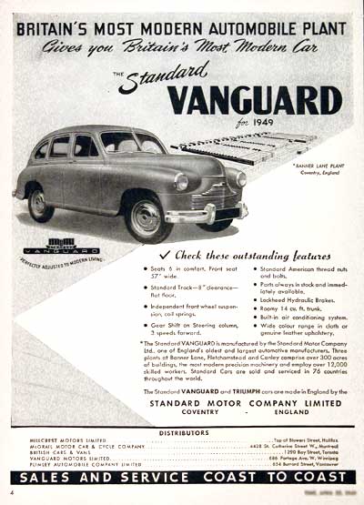 1949 Standard Vanguard Vintage Ad #001587