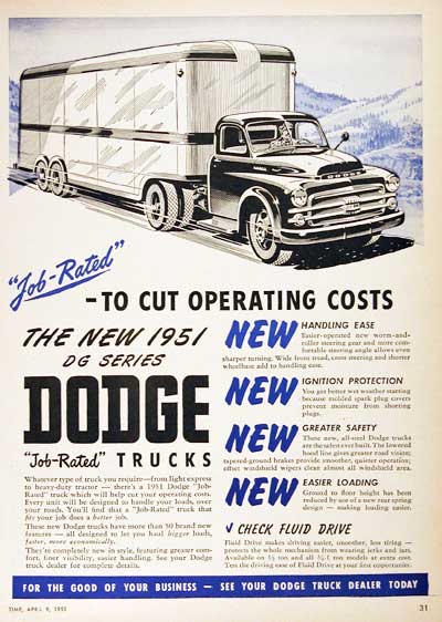 1951 Dodge Trucks Vintage Ad #000684