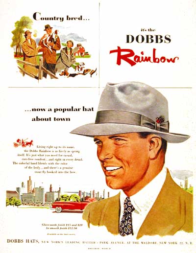 1952 Dobbs Rainbow Hat #003297
