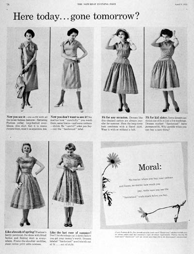 1955 Sanforized Fabrics #003810