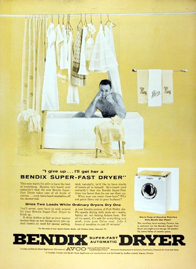 1956 Bendix Automatic Dryer Vintage Ad #024752