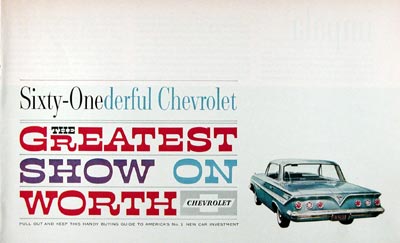 1961 Chevrolet Model Line Mini Brochure #011366
