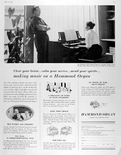 1961 Hammond Organ #017971