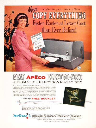 1963 Apeco Photocopy Machine #002453