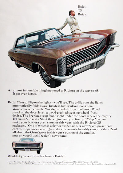 1965 Buick Riviera GS Vintage Ad #004627