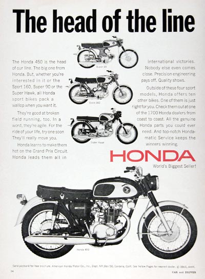 1967 Honda 450 Motorcycle #023400
