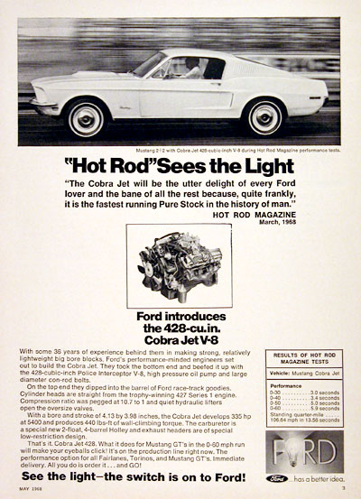 1968 Ford Mustang 428 Cobra Jet #006336