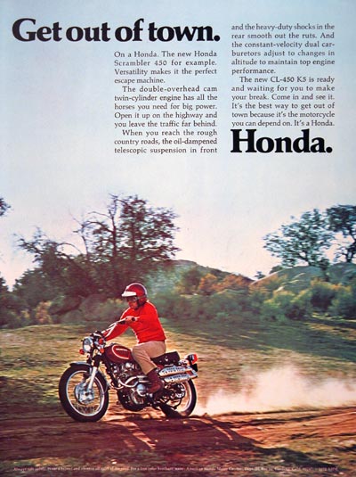 1972 Honda Scrambler 450cc #004973