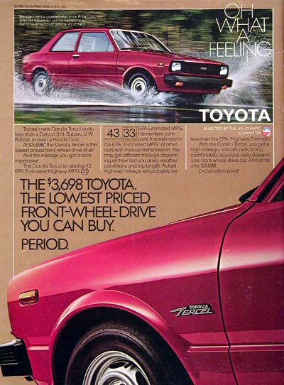 1980 Toyota Corolla Tercel #005959