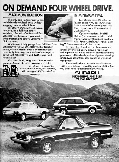 1983 Subaru Brat Vintage Ad #025288