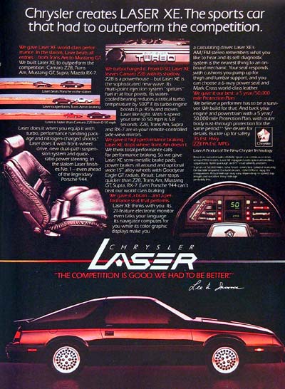 1984 Chrysler Laser XE  #002572