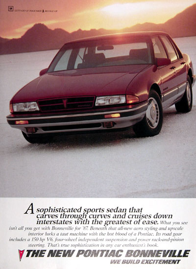 1987 Pontiac Bonneville Sedan Vintage Ad #005834