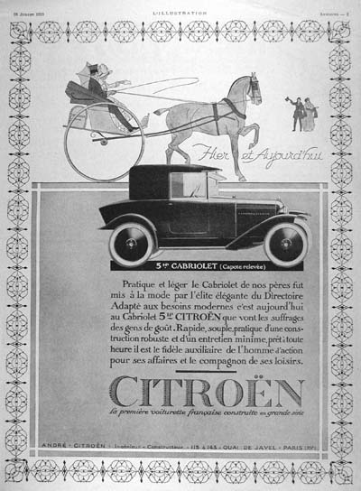 1923 Citroen Cabriolet Classic Print Ad #000124