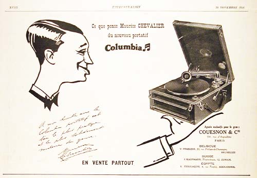 1926 Columbia Phonograph Vintage French Ad 