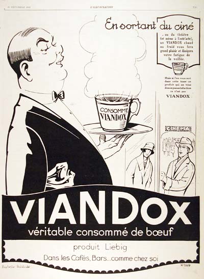 1926 Viandox Beef Broth Consomme Vintage French Ad #000199