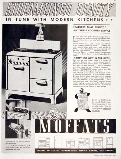 1937 Moffat Range Vintage Ad #000362