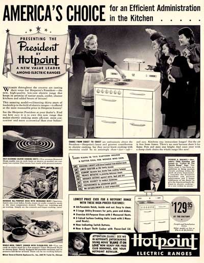 1940 Hotpoint Range Vintage Ad #000364