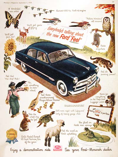 1949 Ford Custom Sedan Vintage Ad #000480