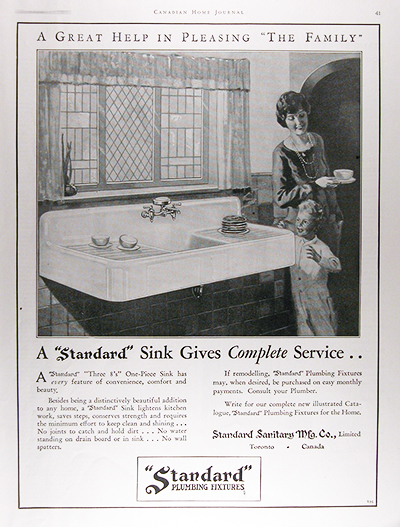 1931 Standard 1-Piece Sinks Vintage Ad #025819
