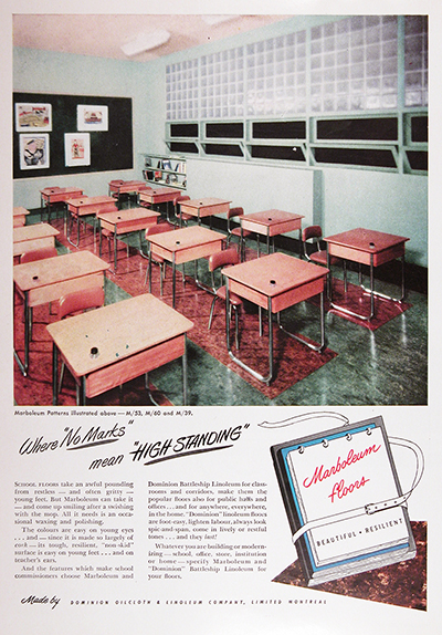1950 Marboluem Floors Vintage Print Ad #025507