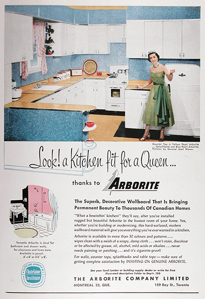 1952 Arborite Kitchens Vintage Ad #025536
