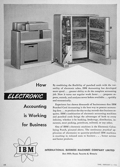 1952 IBM Accounting Computer Vintage Ad #025543