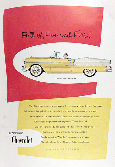 1955 Chevrolet Bel Air Convertible Vintage Ad #025582