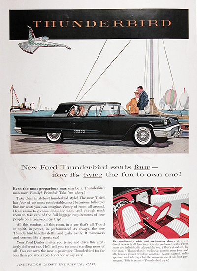 1958 Ford Thunderbird Vintage Ad #025626